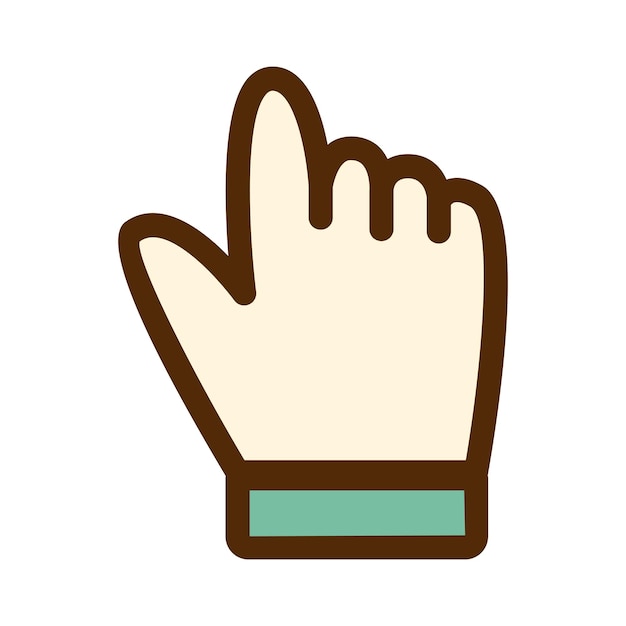 Vector retro hand icon Hand cursor in flat design Pointer