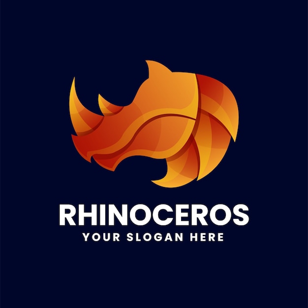 Vector Rhinoceros Gradient Animal Logo