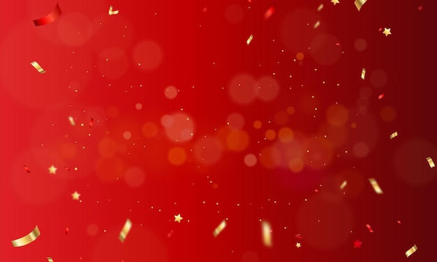 Vector ribbon and merry christmas red background