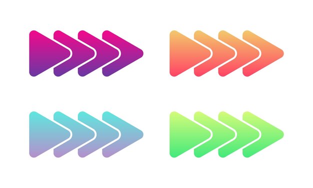 Vector vector right arrows with gradient color