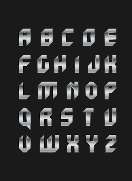 Vector robotic font in flat style