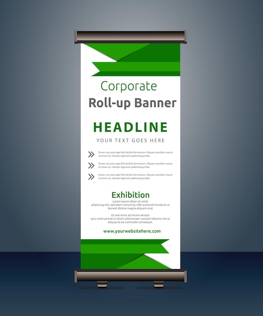 vector rollup banners template with business presentation design template