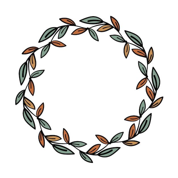 Vector round frame Floral wreath Decorative element for graphic design