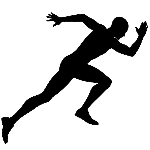 Vector running man silhouette right side 28