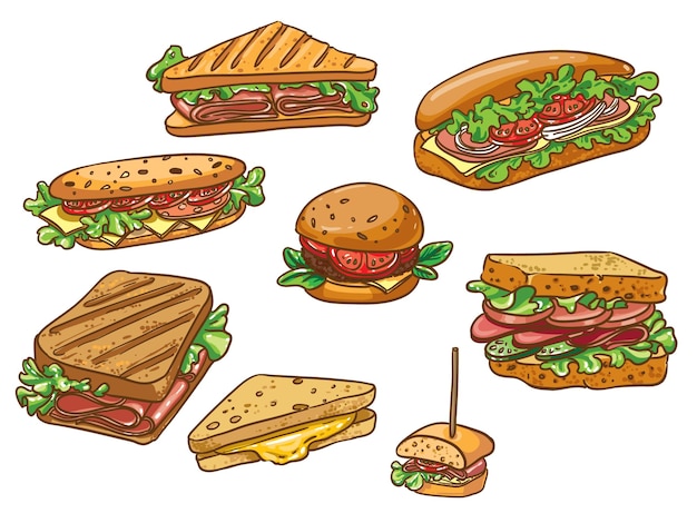 Vector sandwich color set