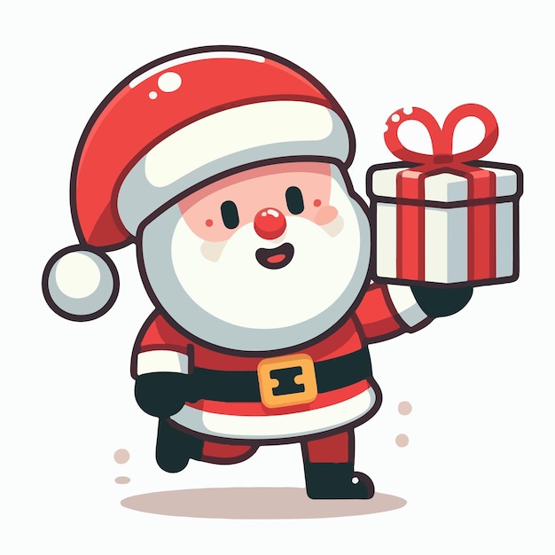 Vector vector santa claus is bringing gifts with flat design style