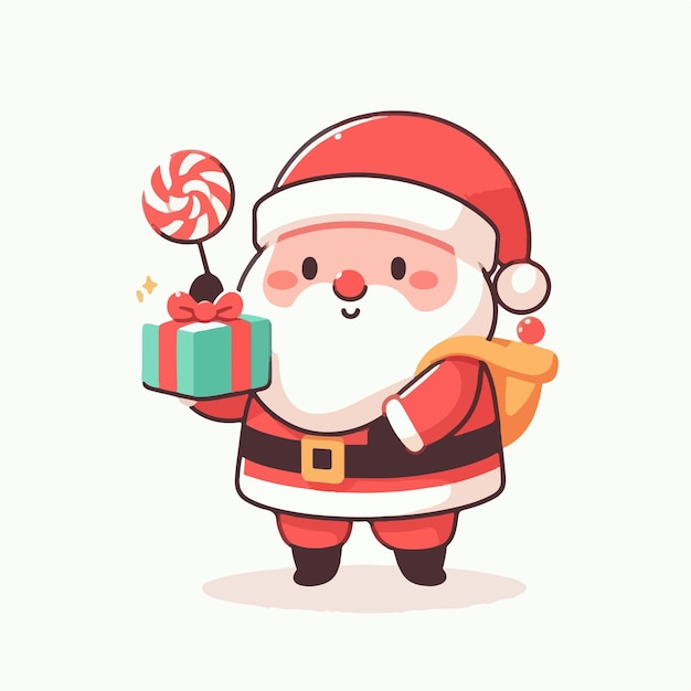 Vector vector santa claus is bringing gifts with flat design style