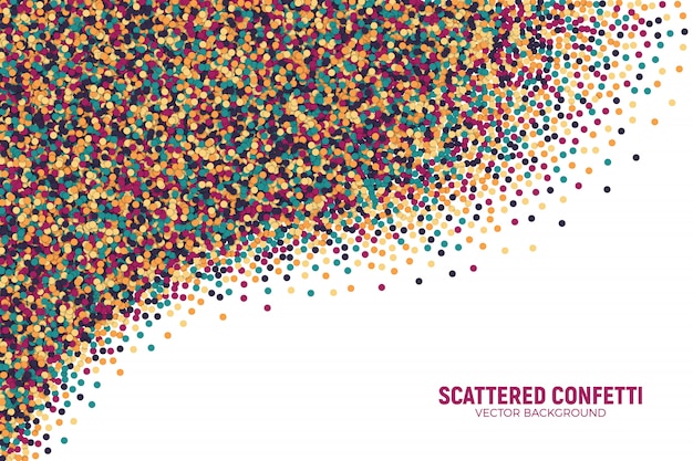 Vector Scattered Varicolored Motley Confetti