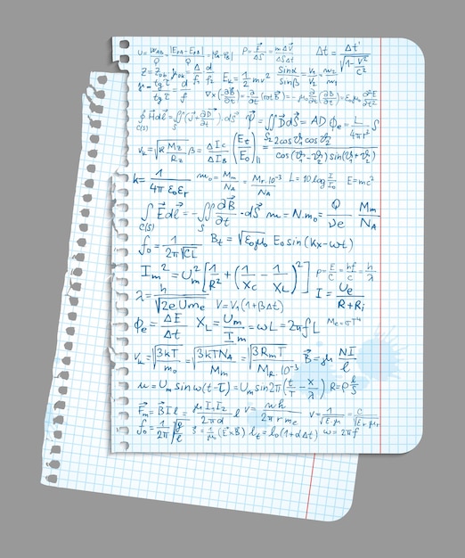 Vector vector school notes with formulas1