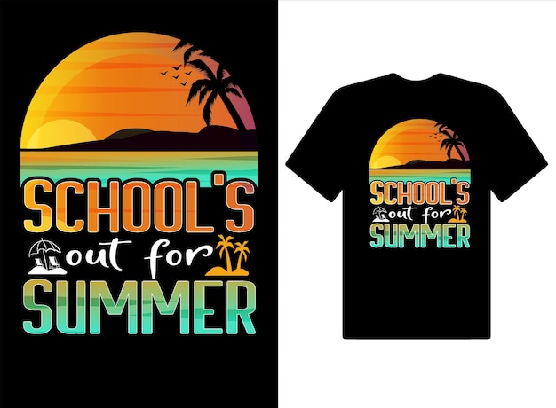 Vector School039s out for summer typography vintage t shirt design