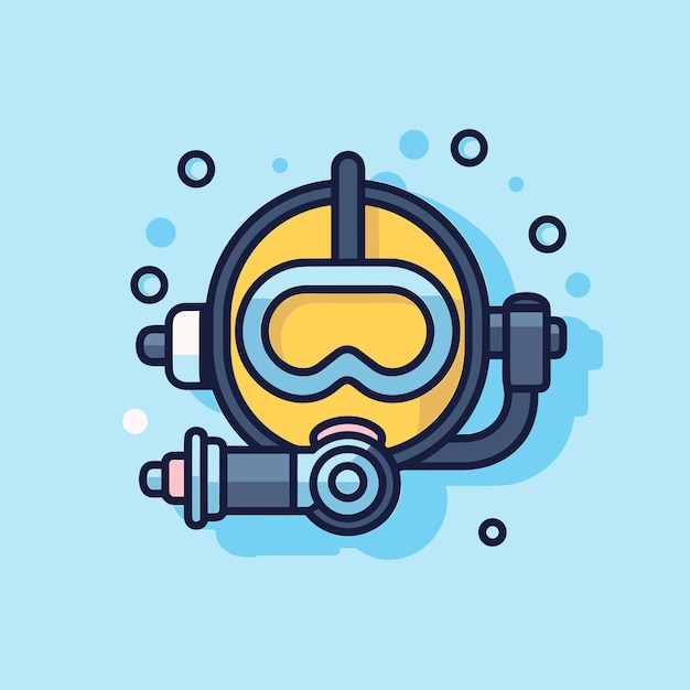 Vector vector of a scuba mask with a breathing tube attached to it