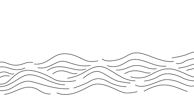 Vector sea ocean waves in Asian style.