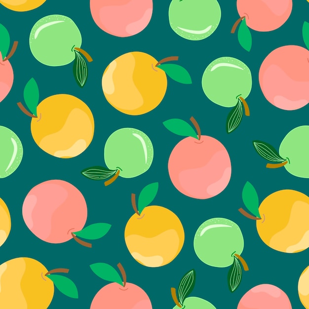 Vector seamless apple pattern Cute print for fabric tablecloth juice packaging covers A useful natural dietary product