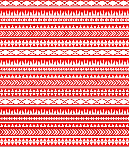 Vector seamless aztec pattern, geometric pattern in red color EPS