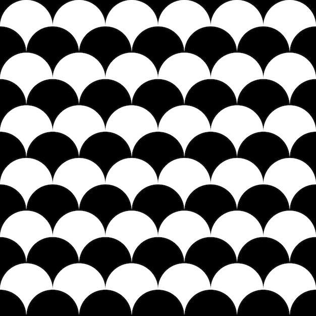 Vector seamless background black and white with fish scales. Natural abstract pattern.