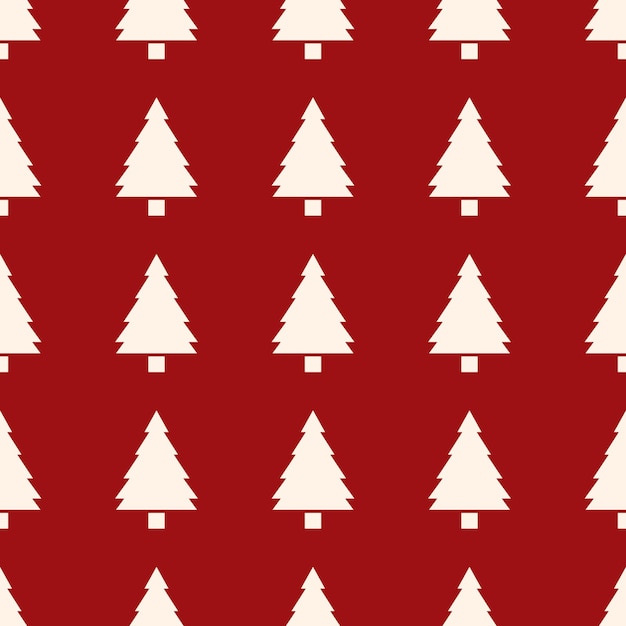 Vector Seamless Background Pine Tree Pattern