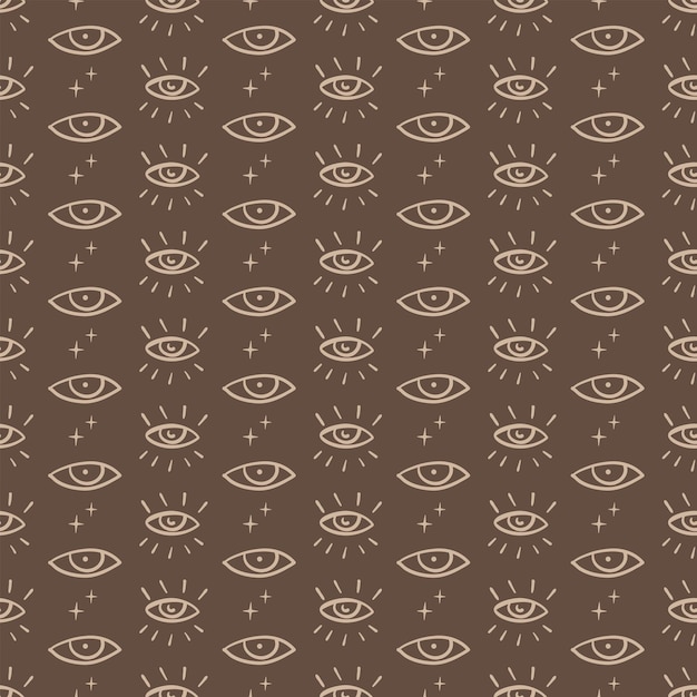 Vector seamless eyes pattern Hand drawn eyes background