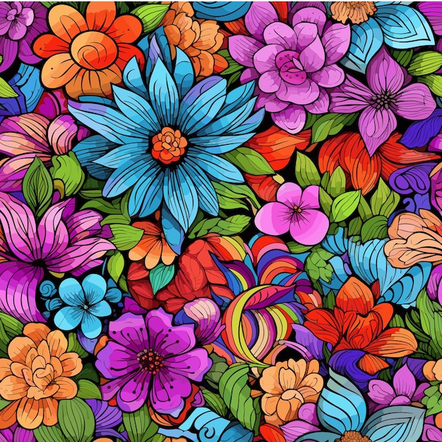 Vector seamless floral pattern background