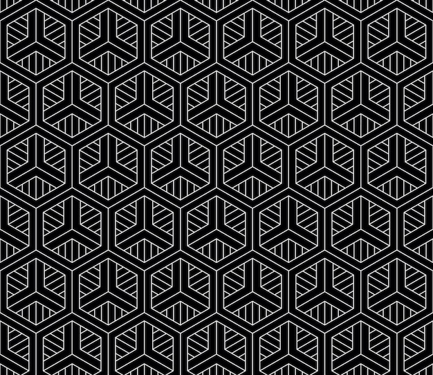 Vector vector seamless geometric pattern classic chinese ancient ornament adapted to modern trends fully editable linear background with clipping mask you can change thickness of lines color composition