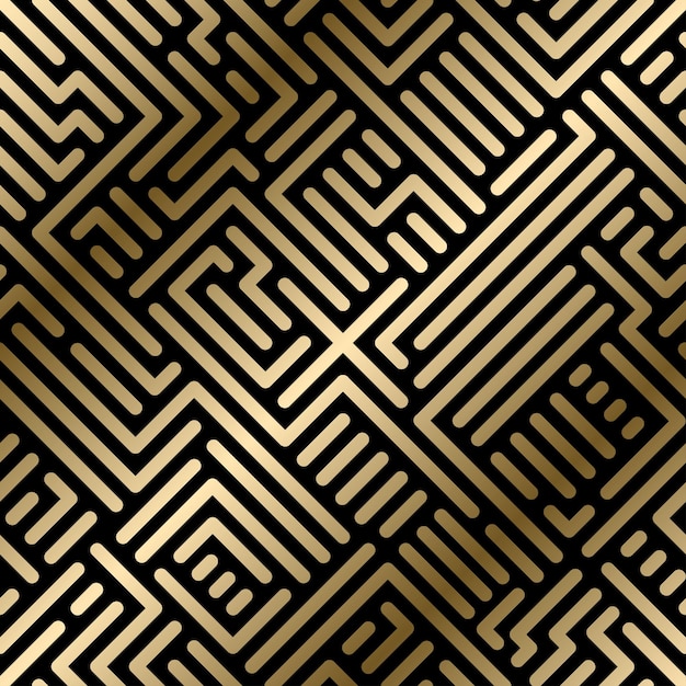 Vector seamless geometric striped pattern creative digital background Gold gradient luxury design