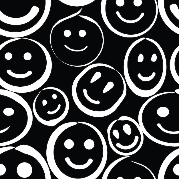 Vector seamless happy emoticon pattern