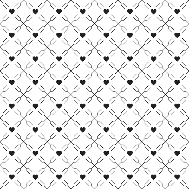 Vector seamless heart pattern EPS. Modern stylish texture Black love Pattern