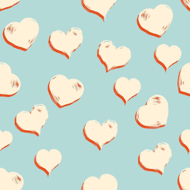 Vector Seamless Hearts Pattern Background