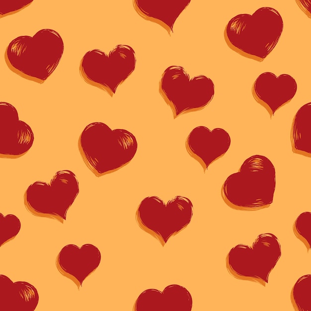 Vector Seamless Hearts Pattern Background