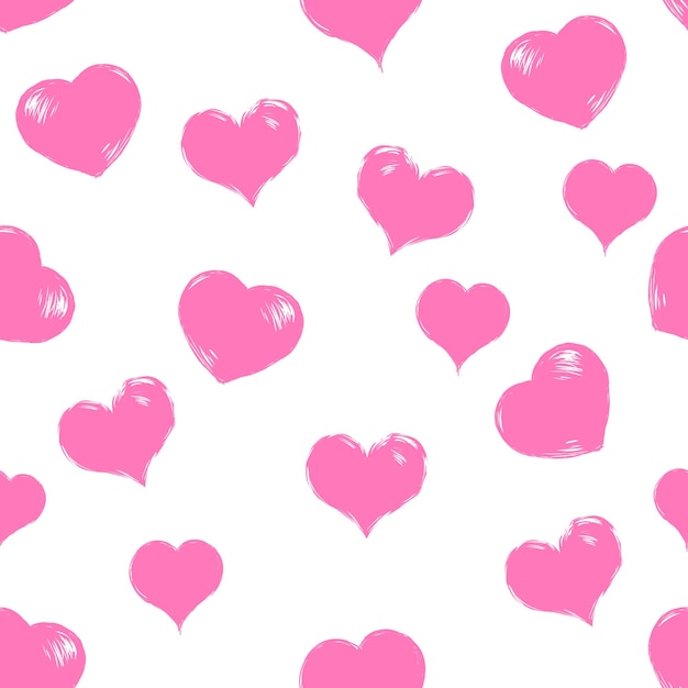 Vector Seamless Hearts Pattern Background