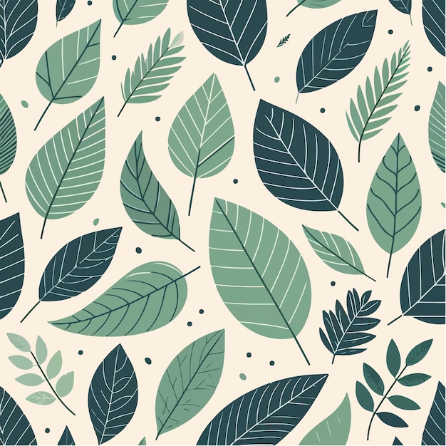 Vector seamless monstera leaf pattern with a simple flat design style