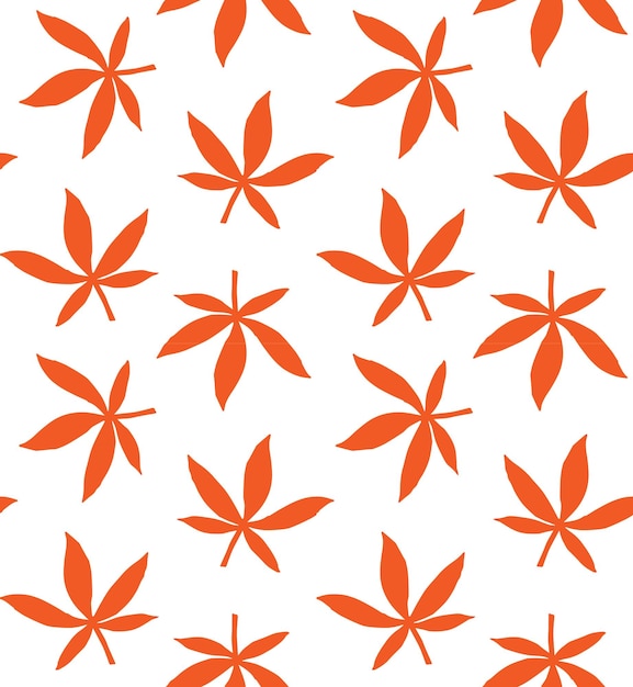 Vector seamless pattern of autumn leaf silhouette