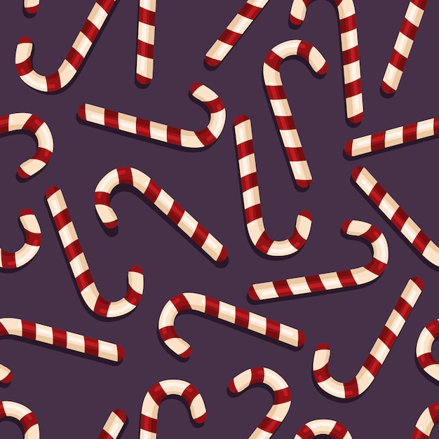 Vector Seamless Pattern of Candy Cane Sweets