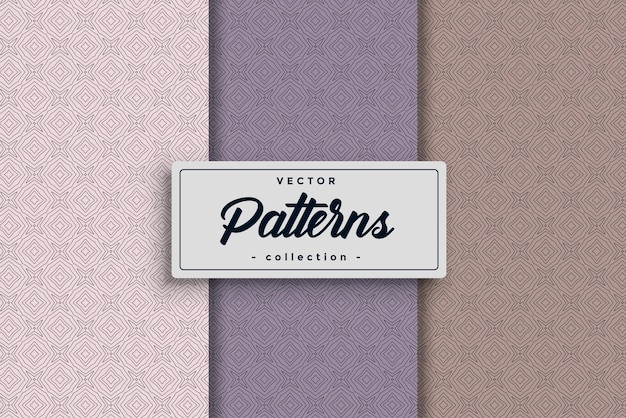 Vector of seamless pattern collection Decorative geometric pattern wallpaper set