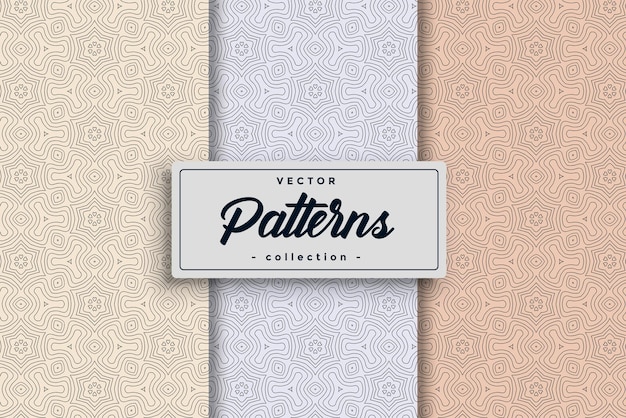 Vector of seamless pattern collection Decorative geometric pattern wallpaper set