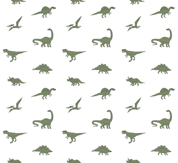 Vector seamless pattern of dinosaur