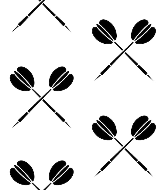 Vector seamless pattern of flat crossed darts