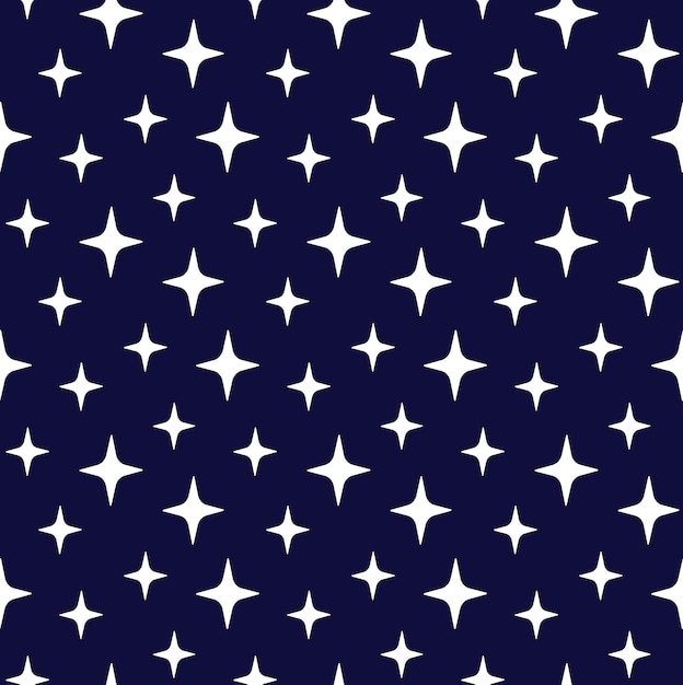 Vector seamless pattern of flat white stars