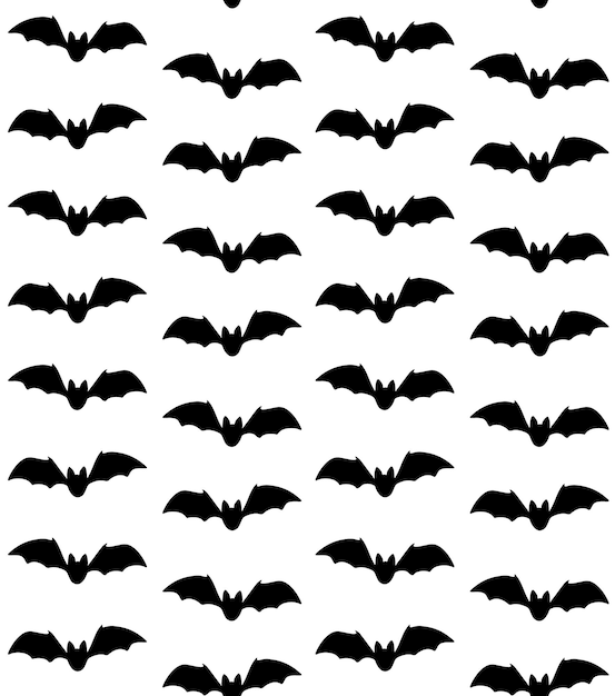 Vector vector seamless pattern of flying bat silhouette