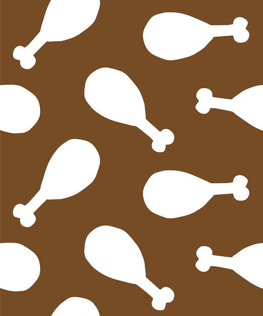 Vector seamless pattern of hand drawn chicken leg