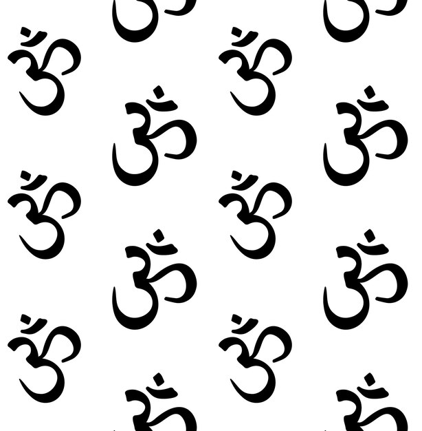 Vector vector seamless pattern of hand drawn om sound