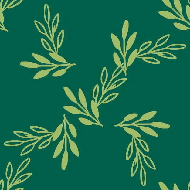 Vector Seamless pattern leaves green color Botanical Floral Decoration Texture