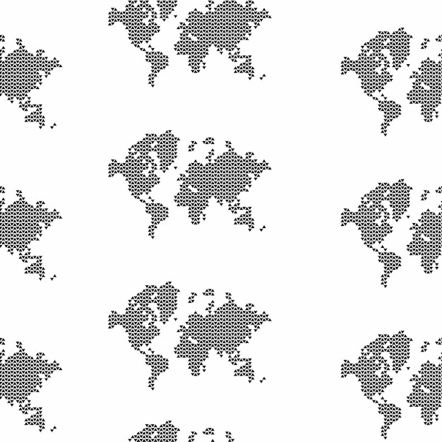 Vector vector seamless pattern of the map of the world template for prints wallpapers about traveling tr