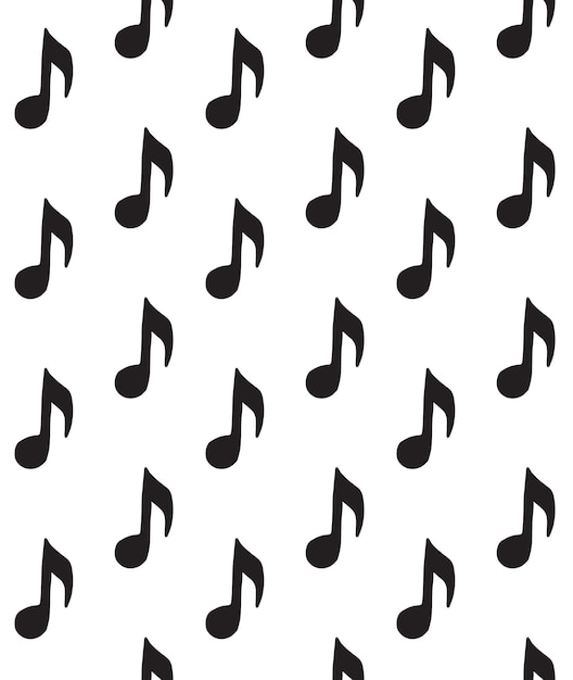 Vector seamless pattern of music note silhouette