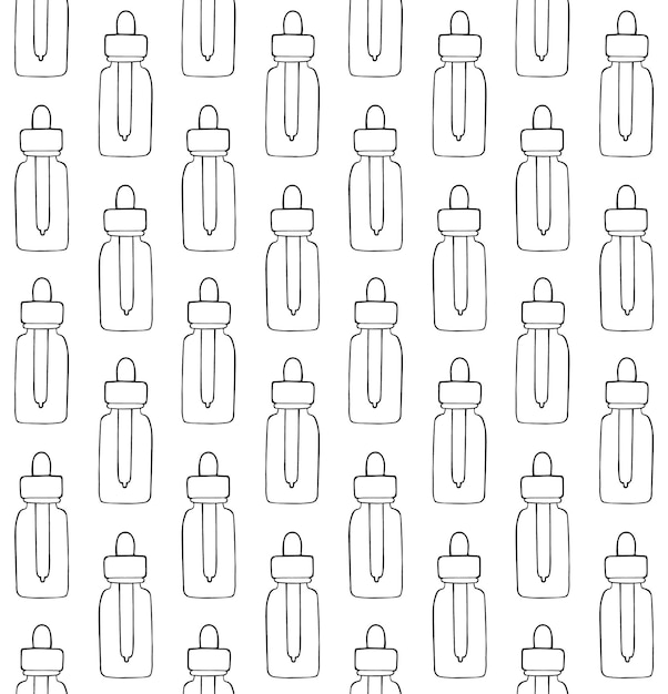 Vector seamless pattern of oil essence bottle