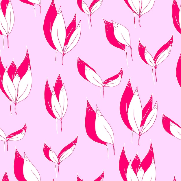 Vector seamless pattern red leaves with shadow on a pink background For textiles fabrics paper wallpaper nursery stationery and backgrounds