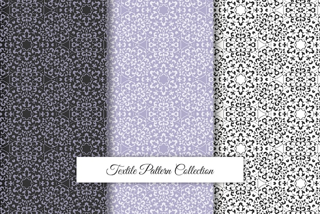 Vector seamless pattern set of textile pattern