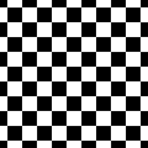 Vector seamless pattern simulates a black and white chessboard