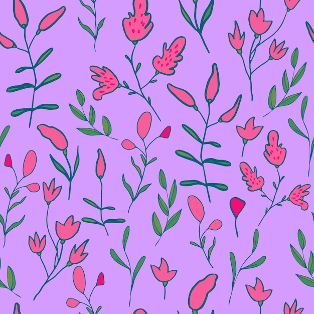 Vector seamless pattern small flowers