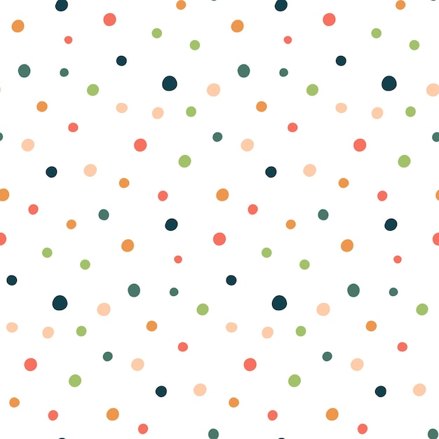 Vector seamless pattern in a trending style with small colorful dots on a white background