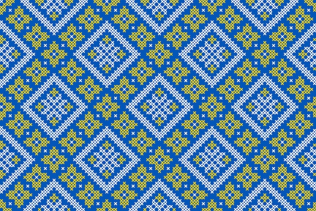 Vector seamless pattern of Ukrainian ornament in ethnic style identity vyshyvanka embroidery